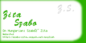 zita szabo business card